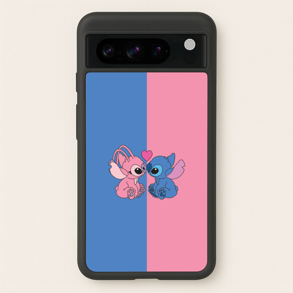 Angel And Blue Alien - Pink Alien - Angel Stitch Phone Case for Google Pixel 8 Pro