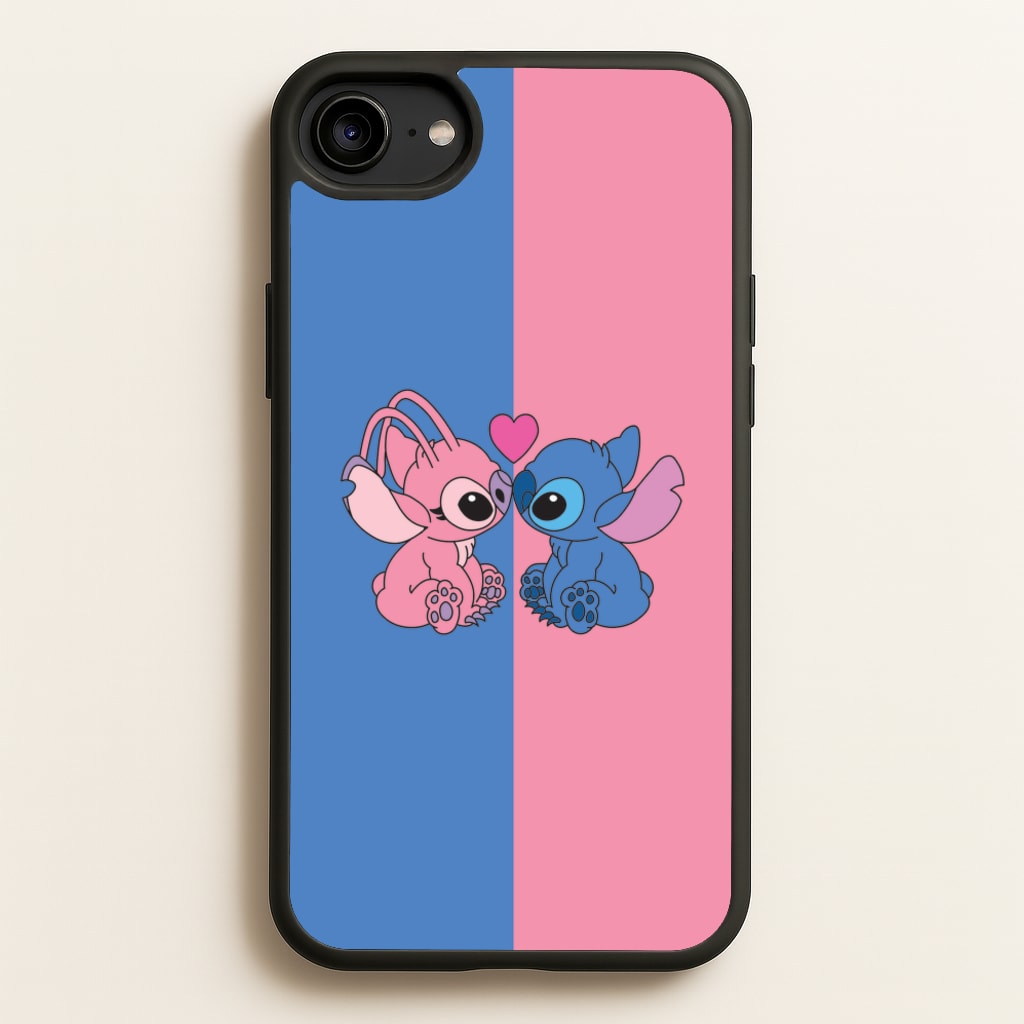 Angel And Blue Alien - Pink Alien - Angel Stitch Phone Case for iPhone 6 / 7 / 8 / SE