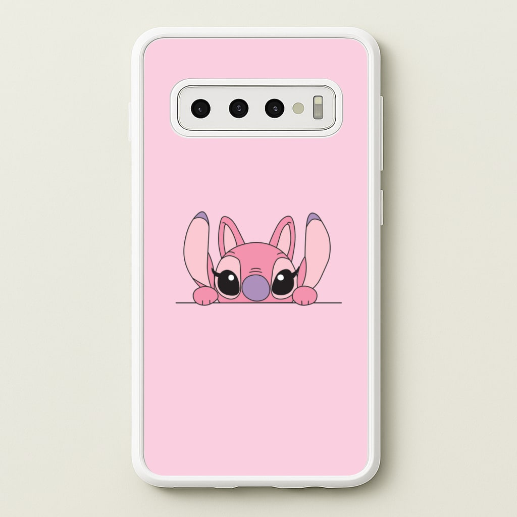 Angel Leaning - Pink Alien - Angel Stitch Phone Case for Galaxy S10