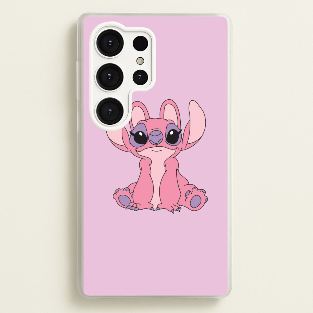Sitting Down - Pink Alien  - Angel Stitch Phone Case for Galaxy S25 Ultra
