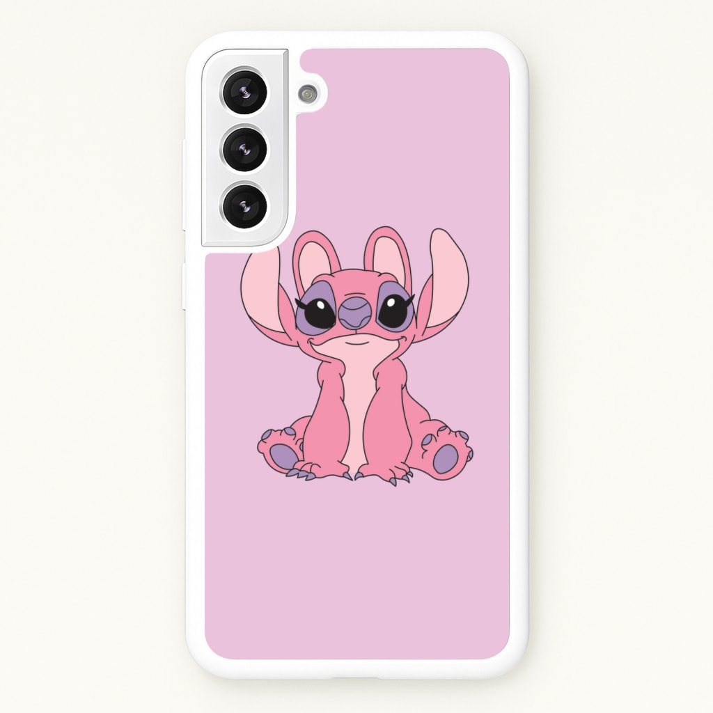 Sitting Down - Pink Alien - Angel Stitch Phone Case for Galaxy S22 Plus