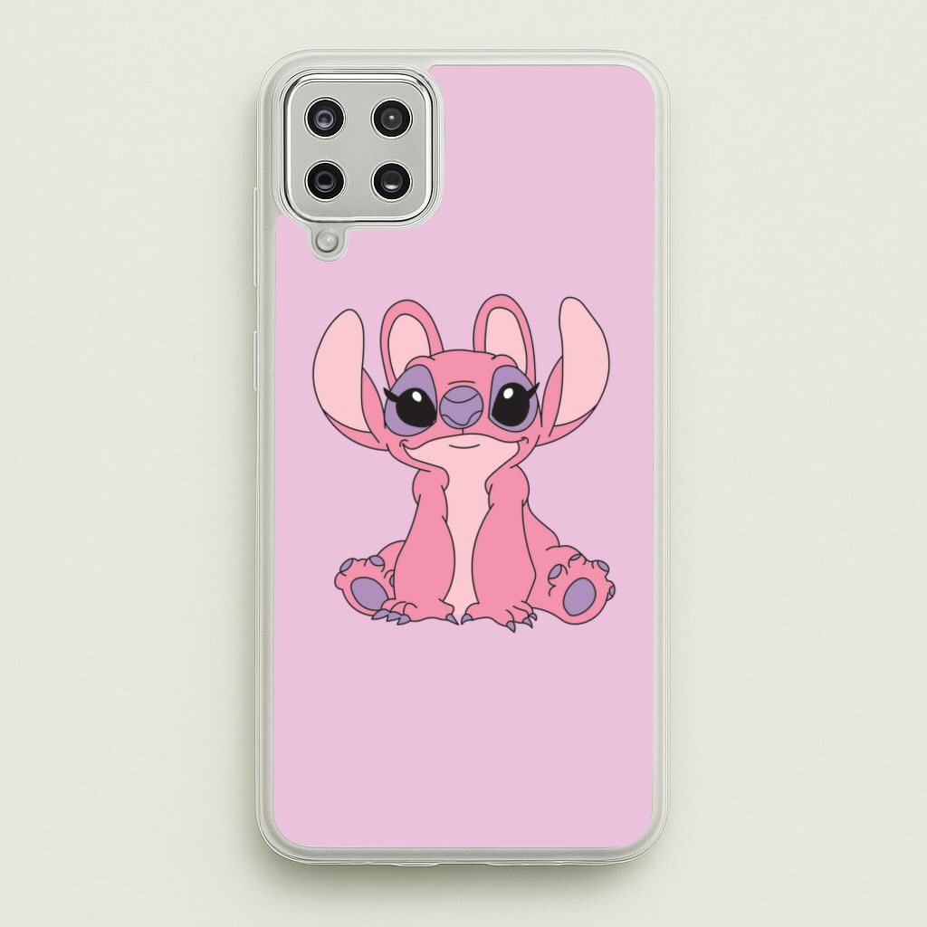 Sitting Down - Pink Alien  - Angel Stitch Phone Case for Galaxy A12