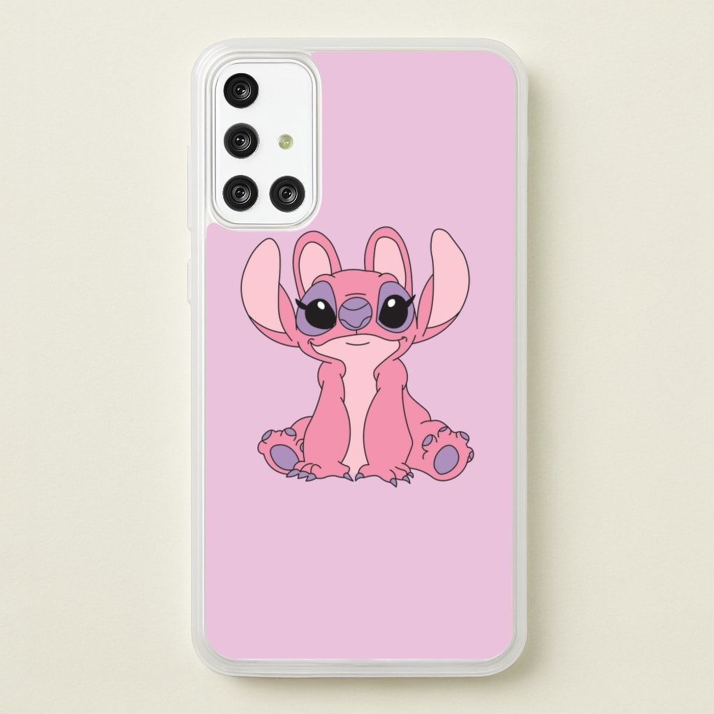 Sitting Down - Pink Alien  - Angel Stitch Phone Case for Galaxy A71