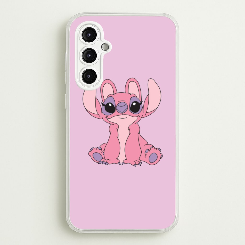 Sitting Down - Pink Alien  - Angel Stitch Phone Case for Galaxy A14
