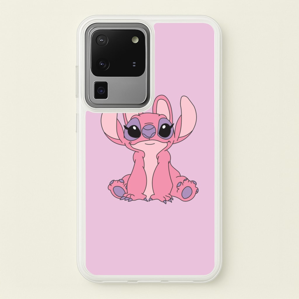 Sitting Down - Pink Alien  - Angel Stitch Phone Case for Galaxy S20 Ultra