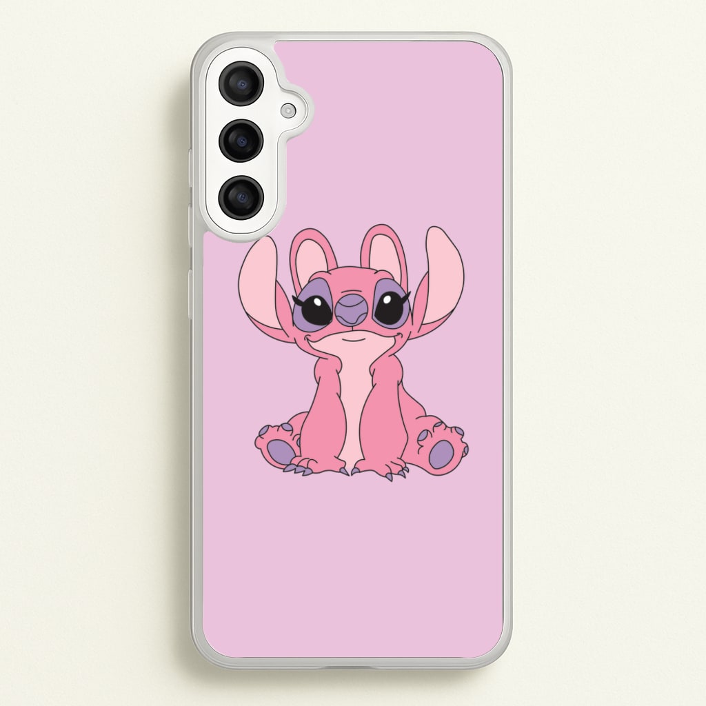 Sitting Down - Pink Alien - Angel Stitch Phone Case for Galaxy A36