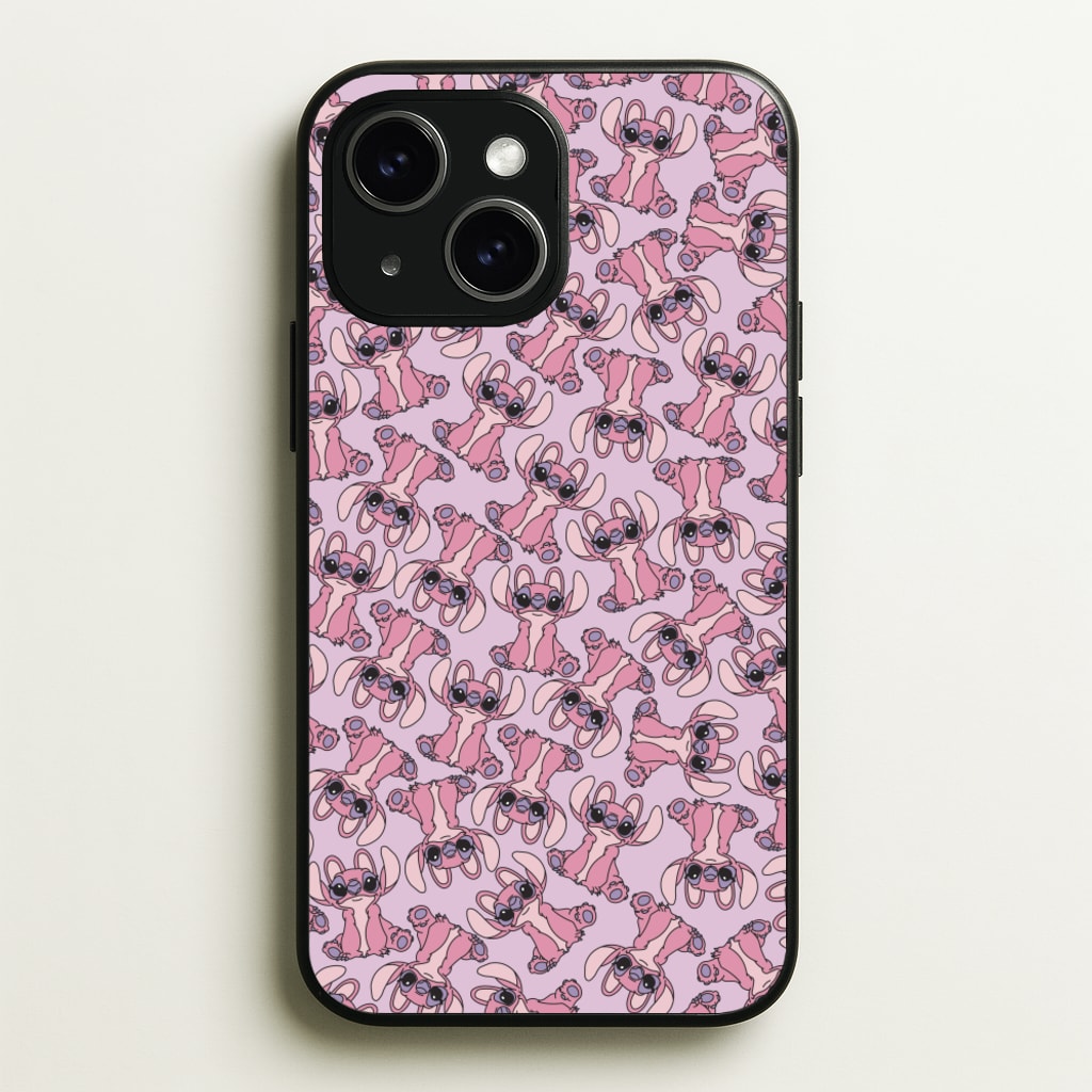 Angel Pink Alien Pattern - Angel Stitch Phone Case for iPhone 15