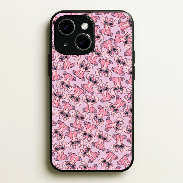Angel Pink Alien Pattern - Angel Stitch Phone Case for iPhone 15