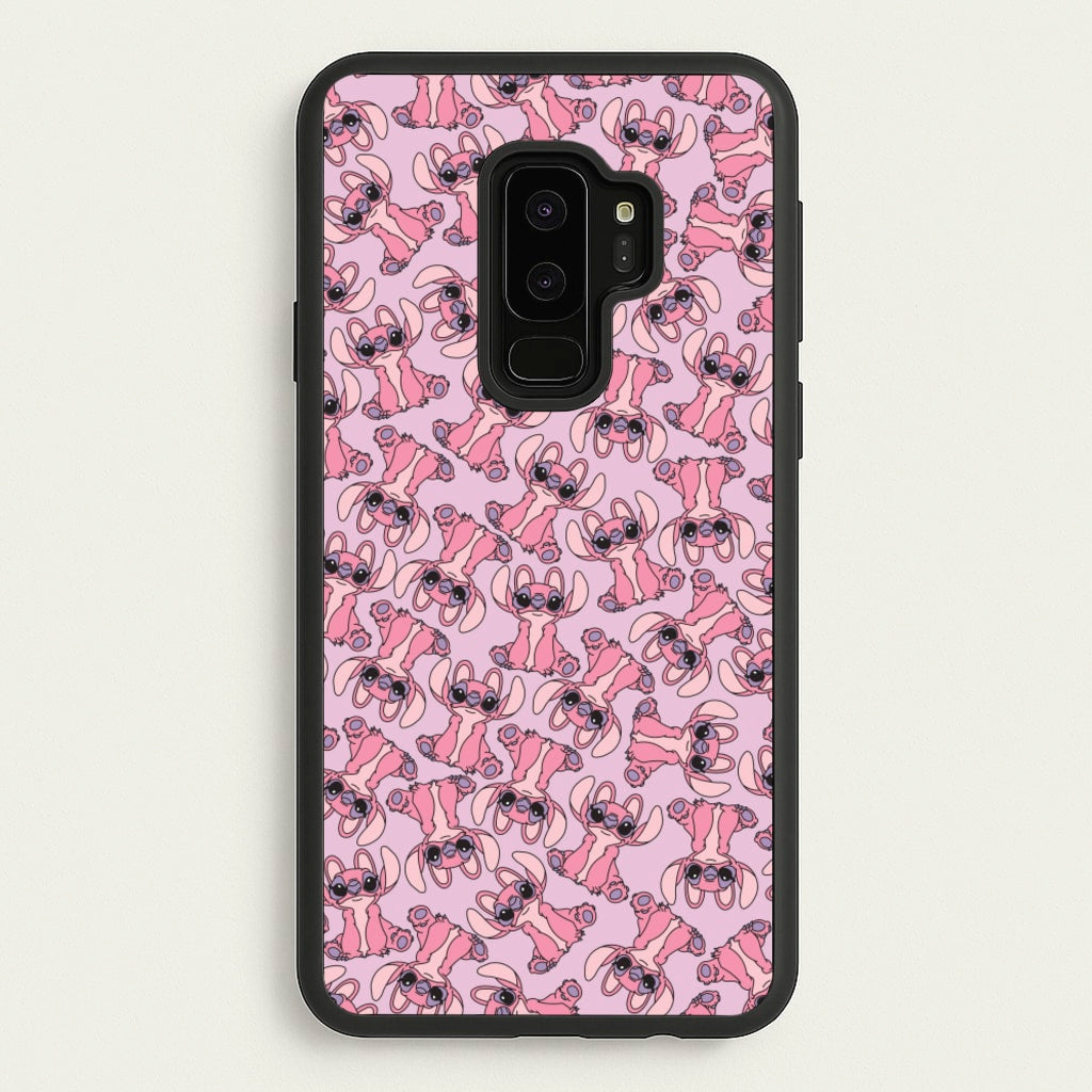 Angel Pink Alien Pattern - Angel Stitch Phone Case for Galaxy S9 Plus