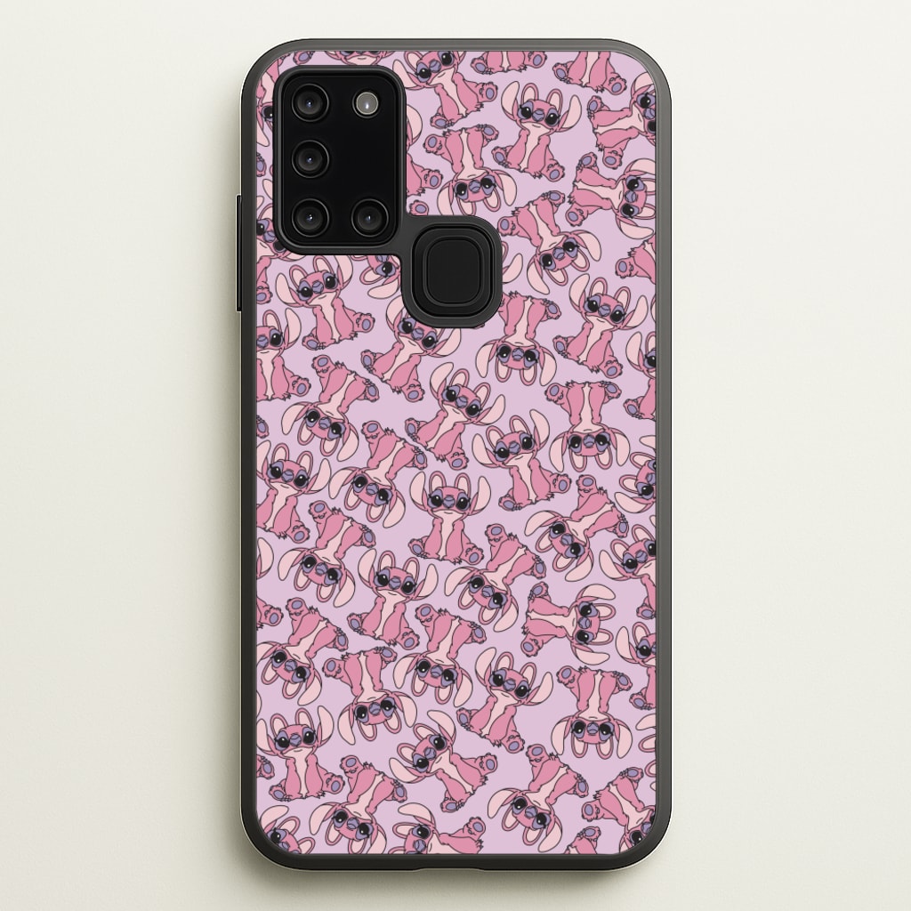 Angel Pink Alien Pattern - Angel Stitch Phone Case for Galaxy A21s