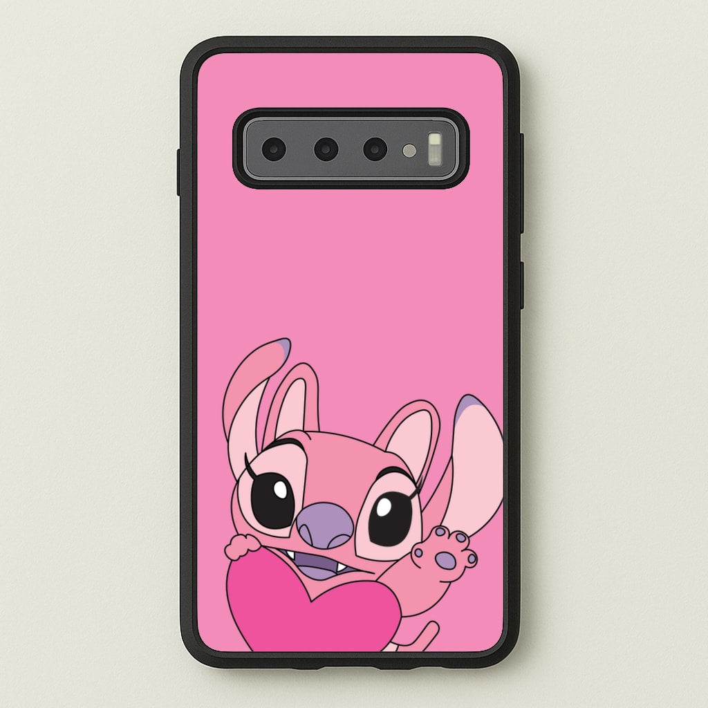 Holding Heart - Pink Alien - Angel Stitch Phone Case for Galaxy S10