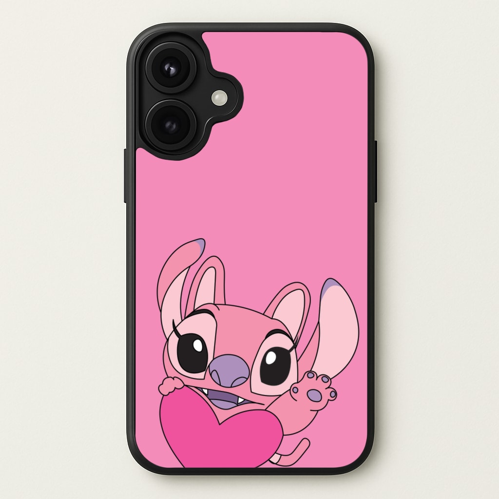 Holding Heart - Pink Alien Phone Case for iPhone 17