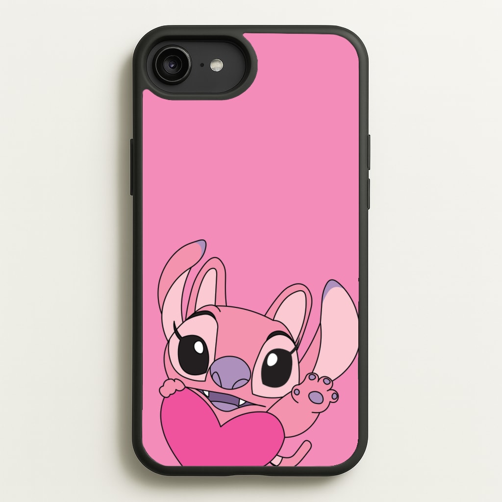 Holding Heart - Pink Alien - Angel Stitch Phone Case for iPhone 6 Plus / 7 Plus / 8 Plus