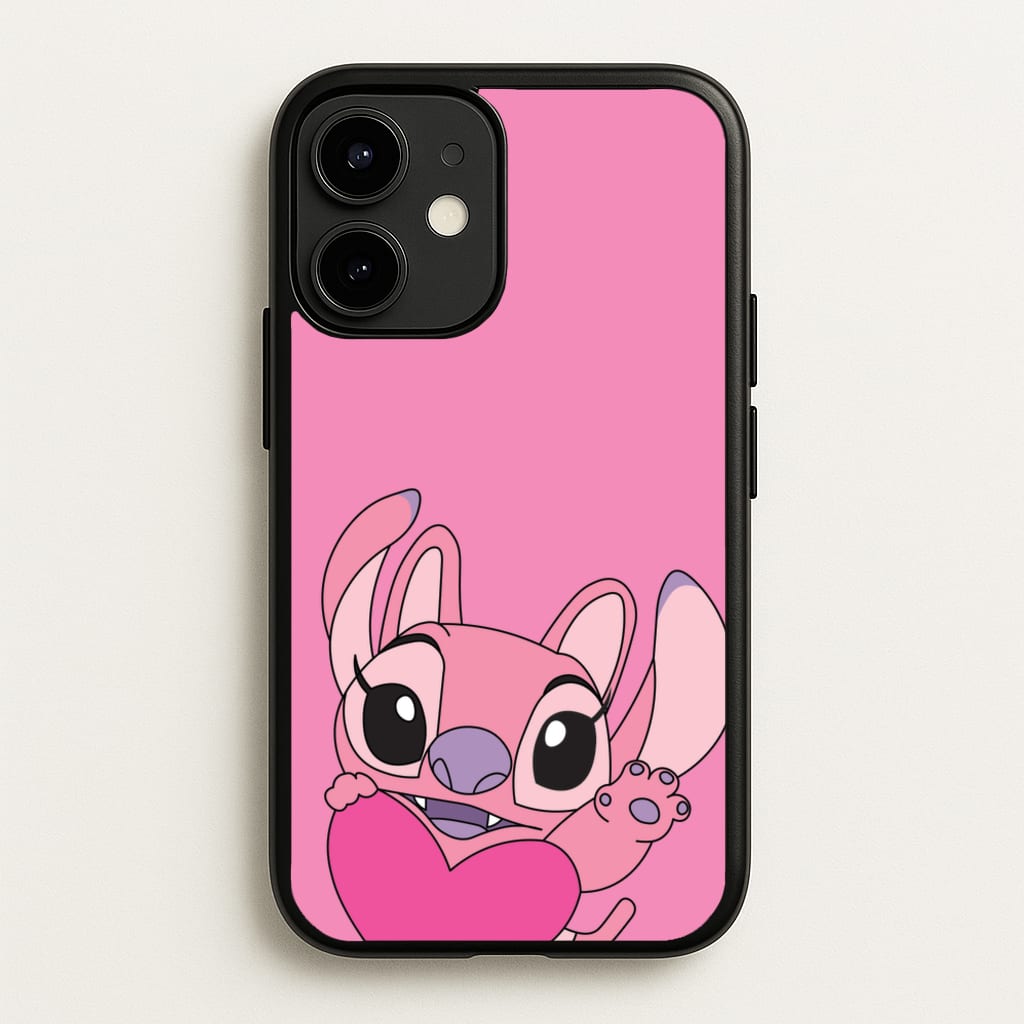 Holding Heart - Pink Alien - Angel Stitch Phone Case for iPhone 12 / 12 Pro