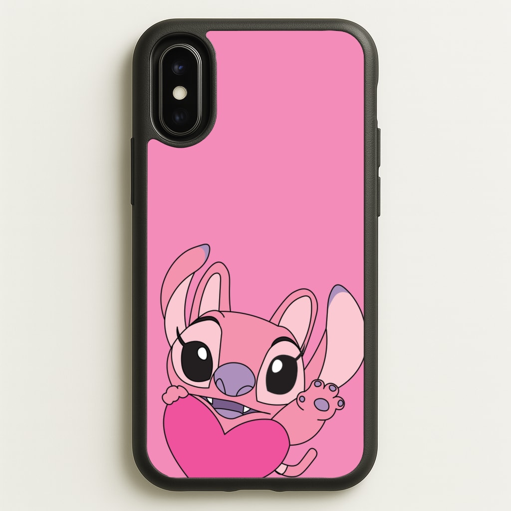 Holding Heart - Pink Alien - Angel Stitch Phone Case for iPhone X / XS