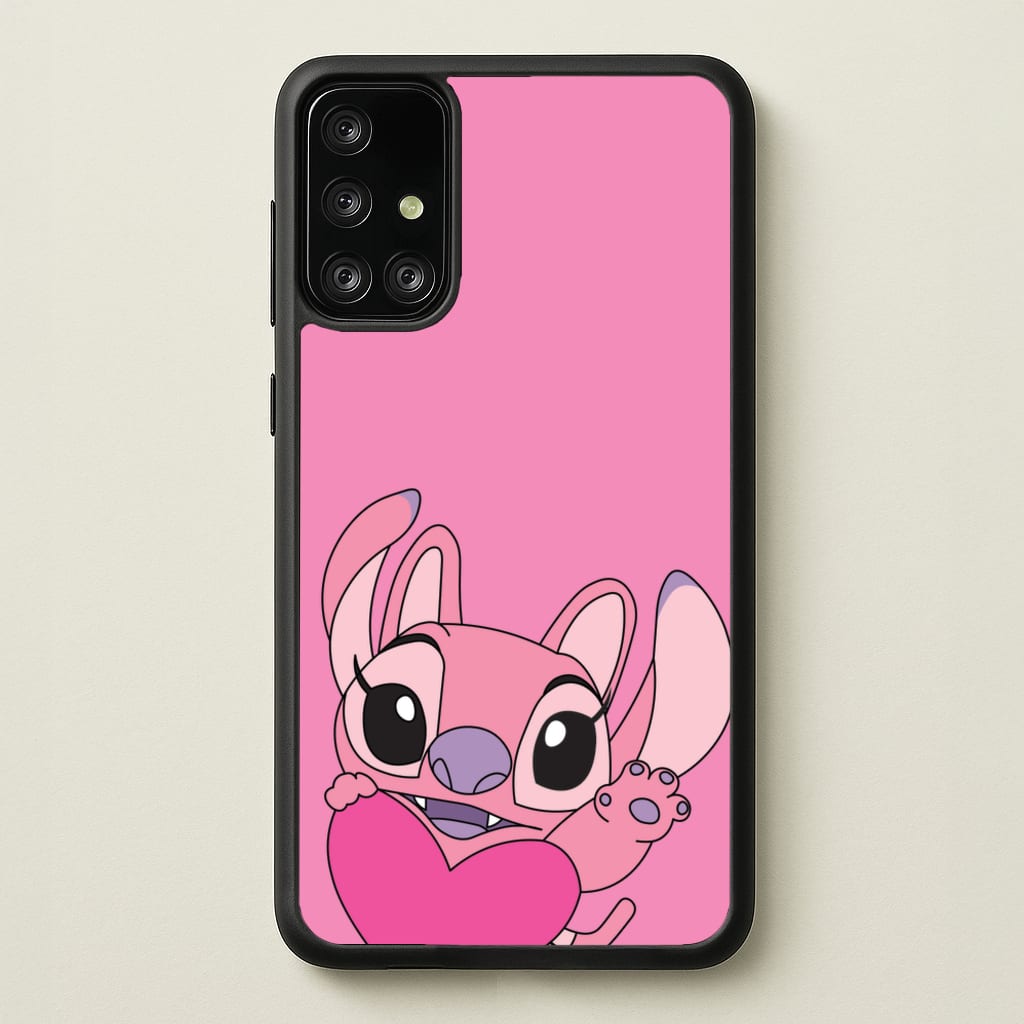 Holding Heart - Pink Alien - Angel Stitch Phone Case for Galaxy A71