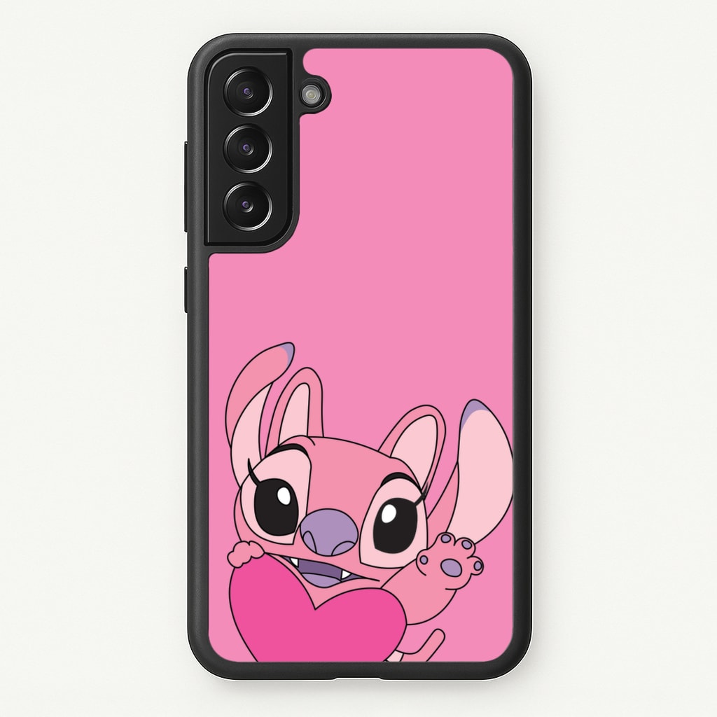 Holding Heart - Pink Alien - Angel Stitch Phone Case for Galaxy S21