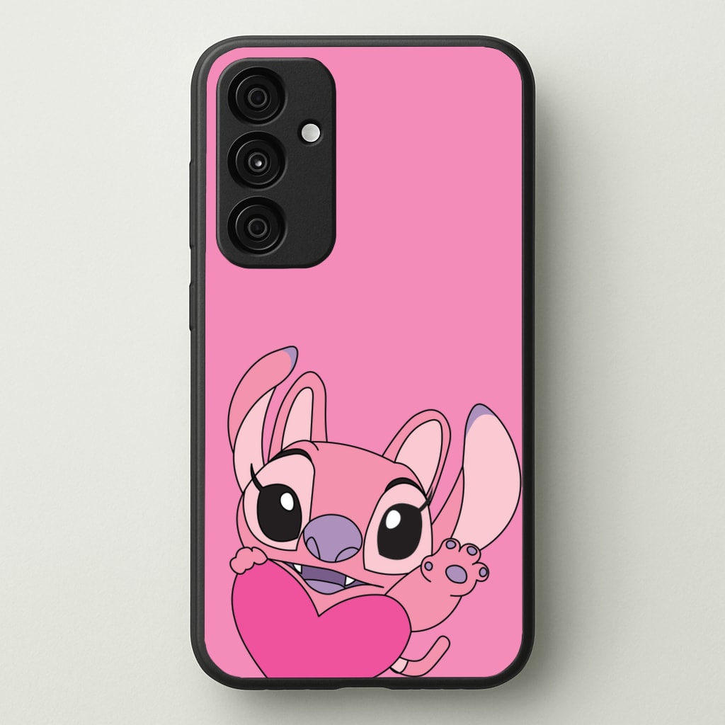 Holding Heart - Pink Alien - Angel Stitch Phone Case for Galaxy A55