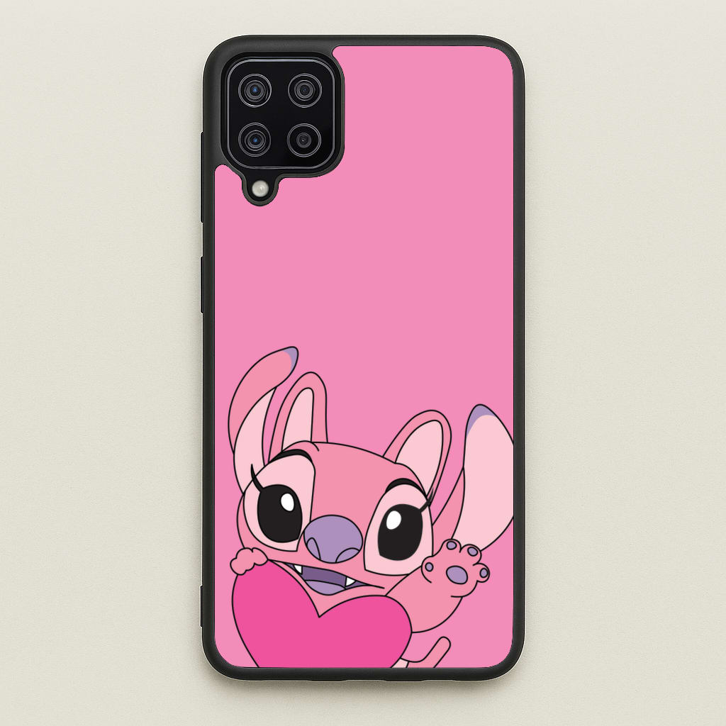Holding Heart - Pink Alien - Angel Stitch Phone Case for Galaxy A12
