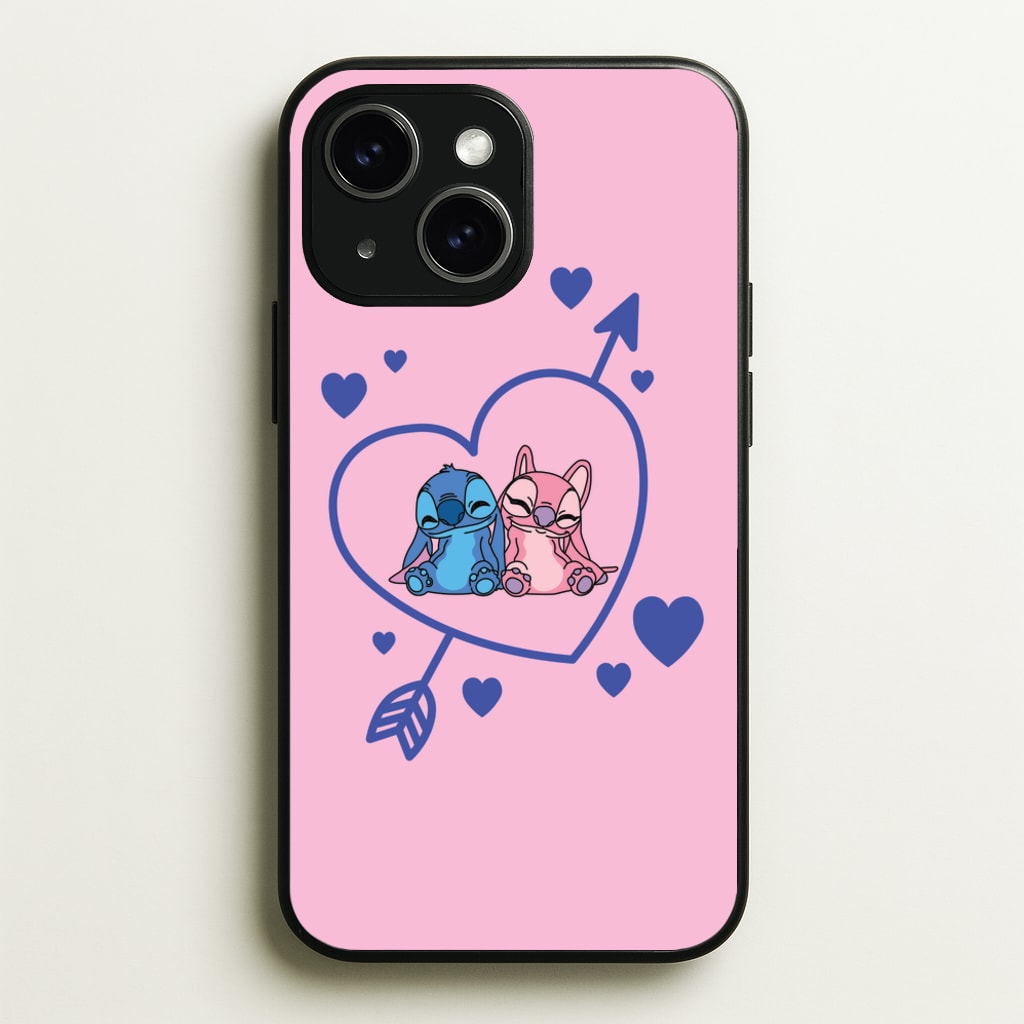 Arrow Heart - Pink Alien - Angel Stitch Phone Case for iPhone 15