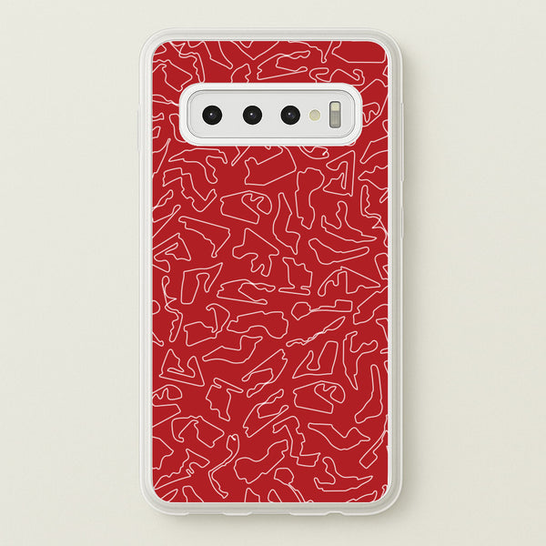 Track Outlines Red - F1 Phone Case for Galaxy S10