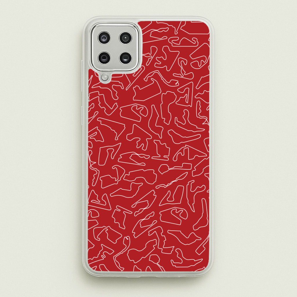 Track Outlines Red - F1 Phone Case for Galaxy A12