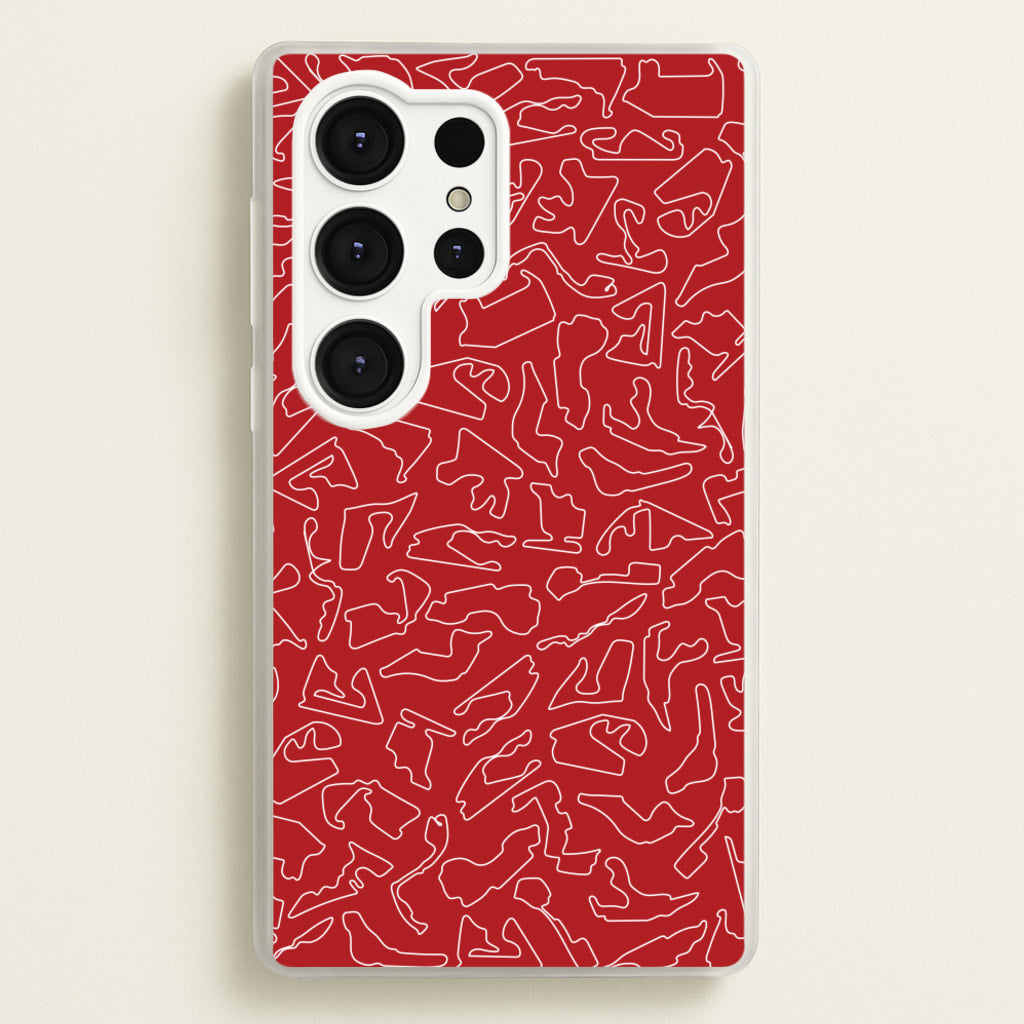 Track Outlines Red - F1 Phone Case for Galaxy S25 Ultra