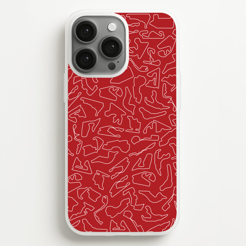 Track Outlines Red - F1 Phone Case for iPhone 13 Pro Max