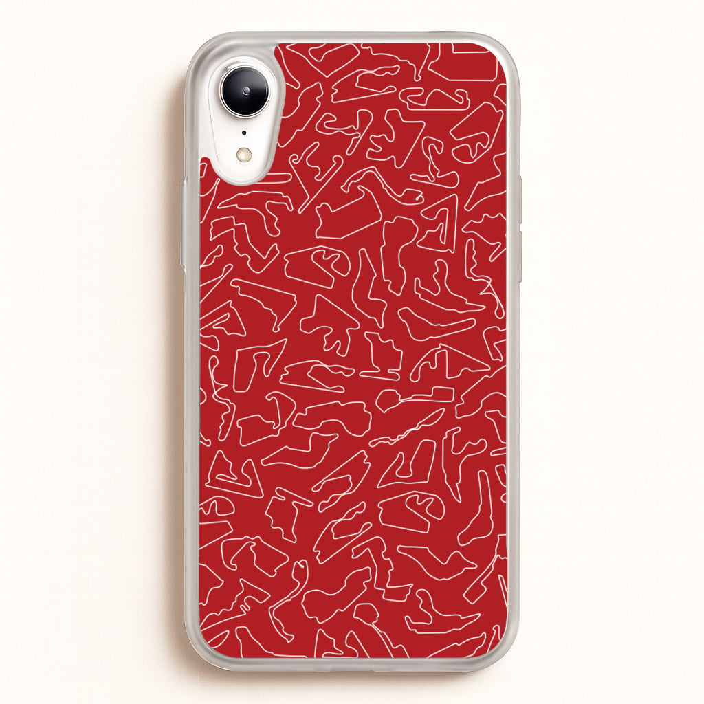 Track Outlines Red - F1 Phone Case for iPhone XR