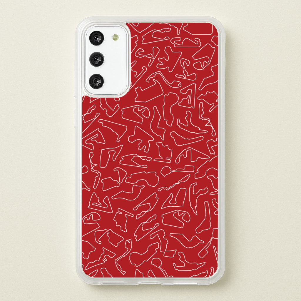 Track Outlines Red - F1 Phone Case for Galaxy S20FE