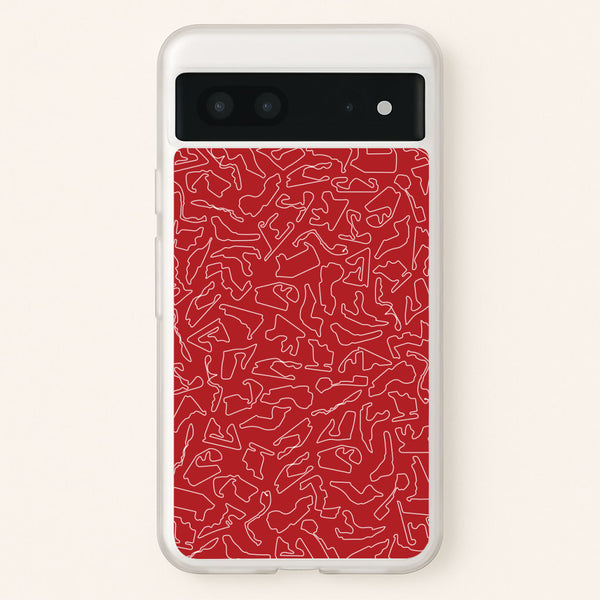 Track Outlines Red - F1 Phone Case for Google Pixel 7