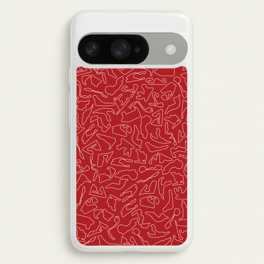 Track Outlines Red Phone Case for Google Pixel 10 / 10 Pro