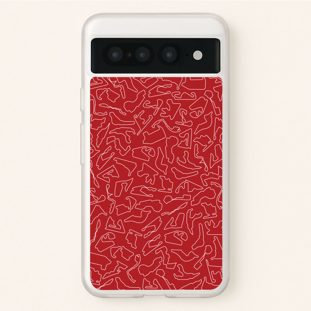 Track Outlines Red - F1 Phone Case for Google Pixel 7 Pro