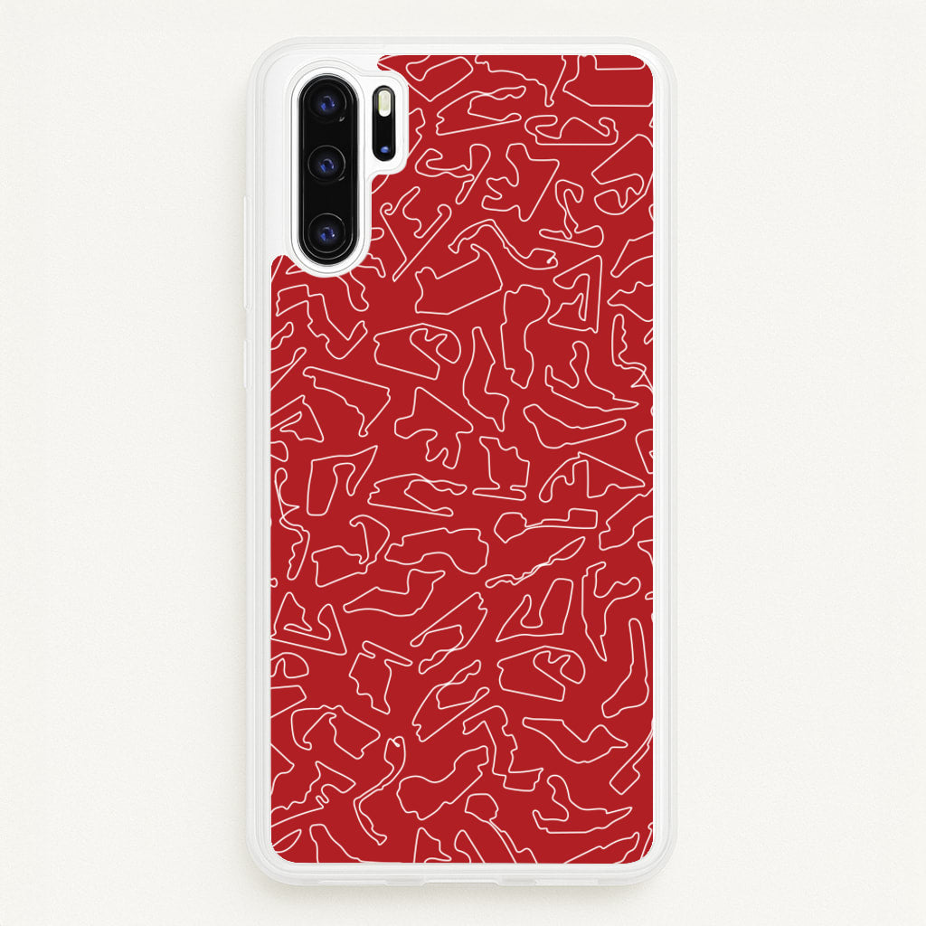 Track Outlines Red - F1 Phone Case for Huawei P30 Pro