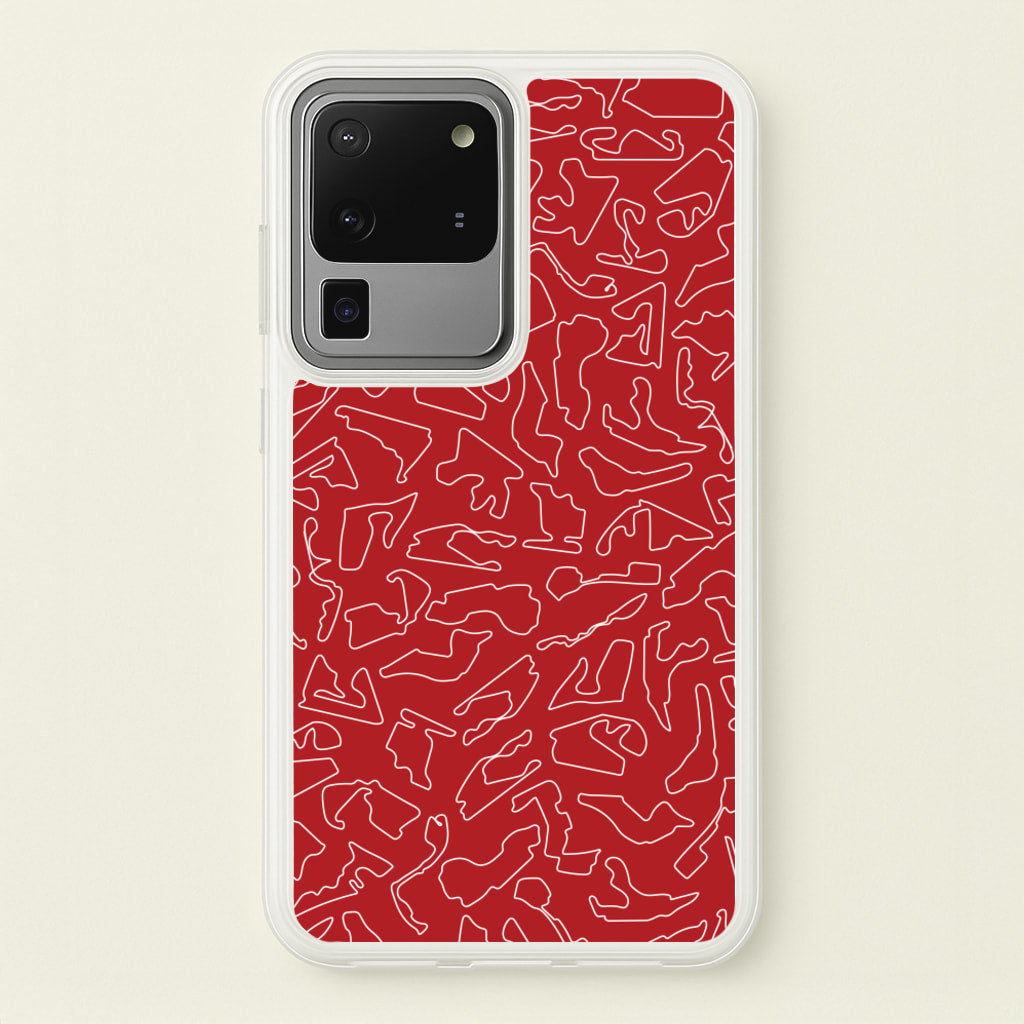 Track Outlines Red - F1 Phone Case for Galaxy S20 Ultra