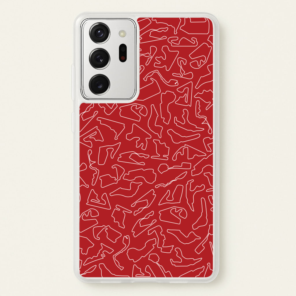 Track Outlines Red - F1 Phone Case for Galaxy Note 20 Ultra