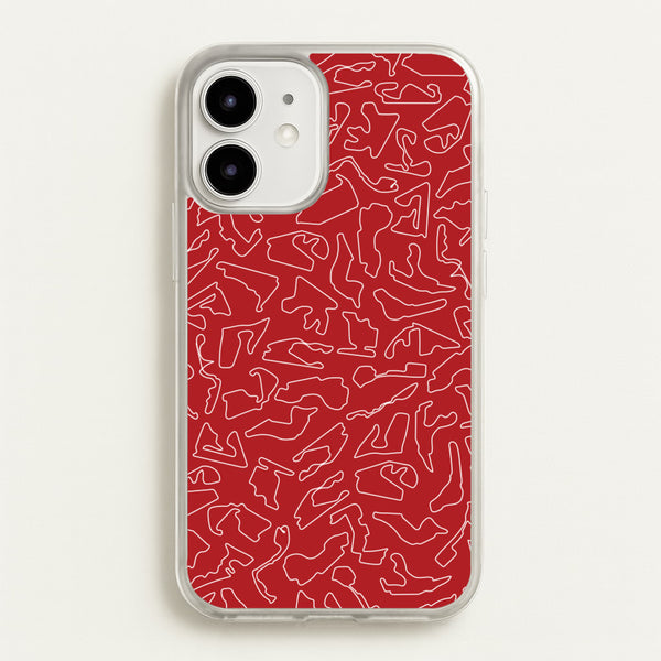 Track Outlines Red - F1 Phone Case for iPhone 12 / 12 Pro