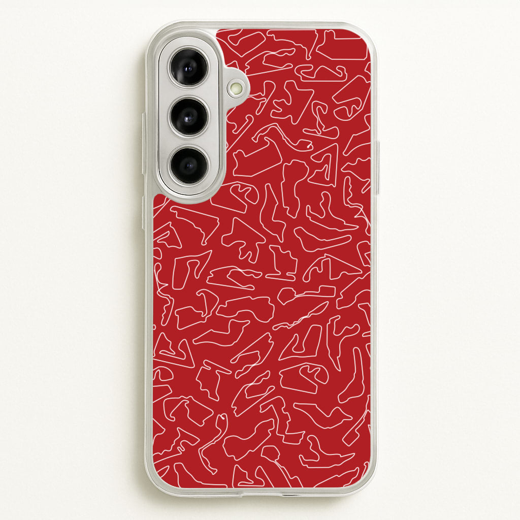 Track Outlines Red - F1 Phone Case for Galaxy A56