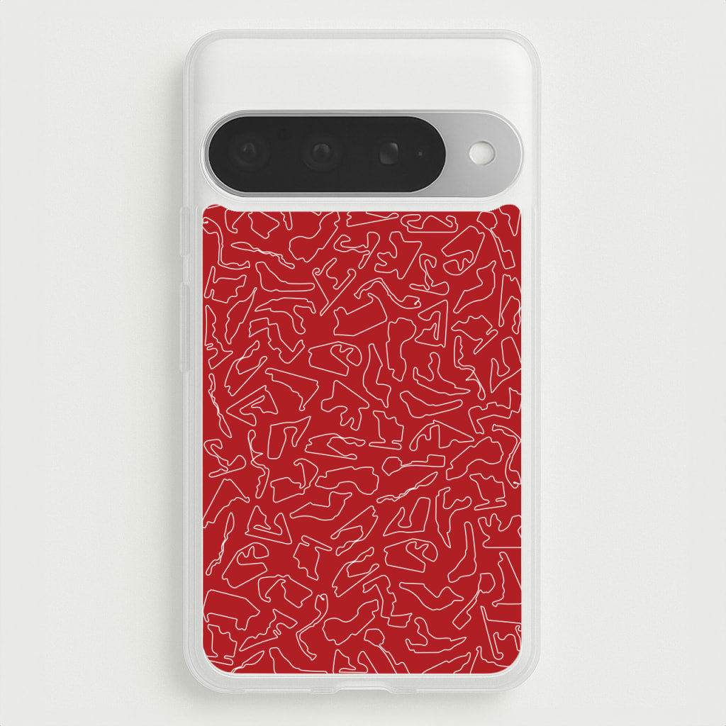Track Outlines Red Phone Case for Google Pixel 10 Pro XL