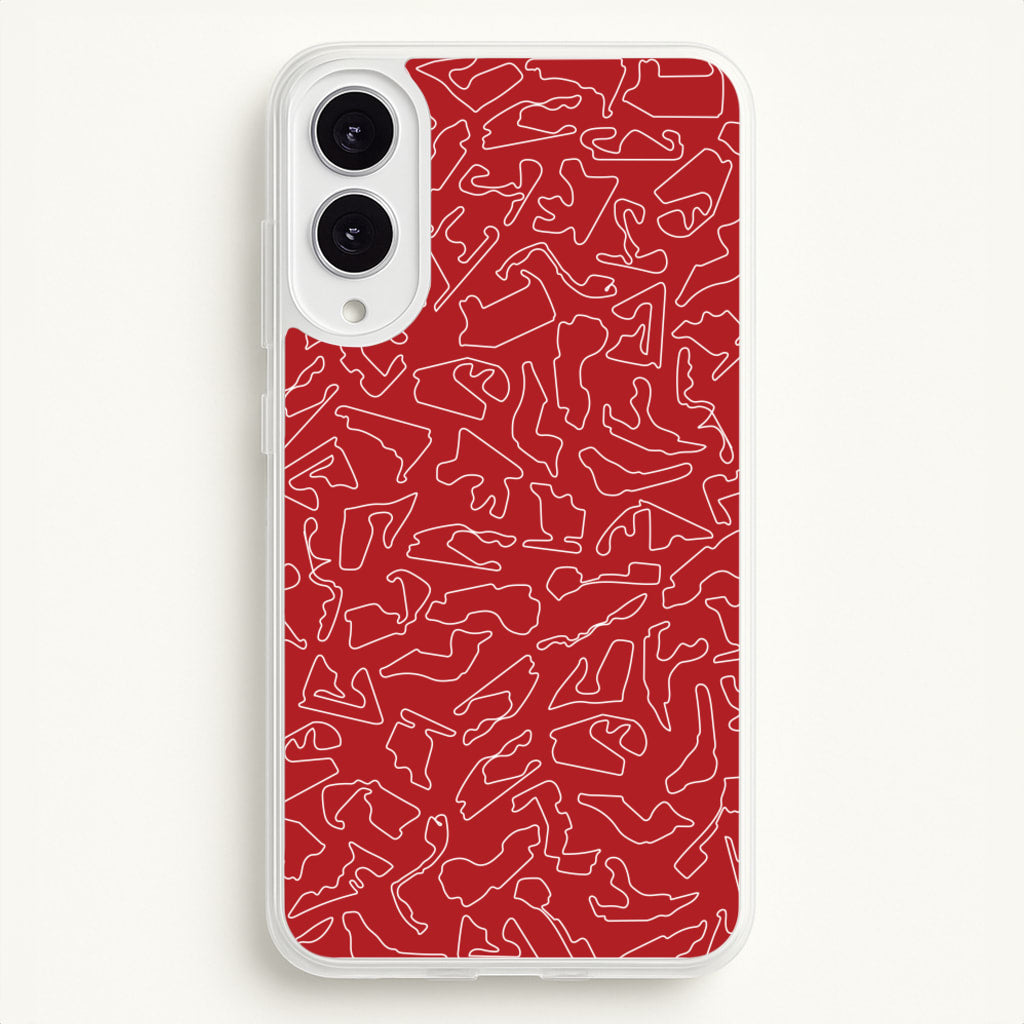 Track Outlines Red - F1 Phone Case for Galaxy S25 Edge