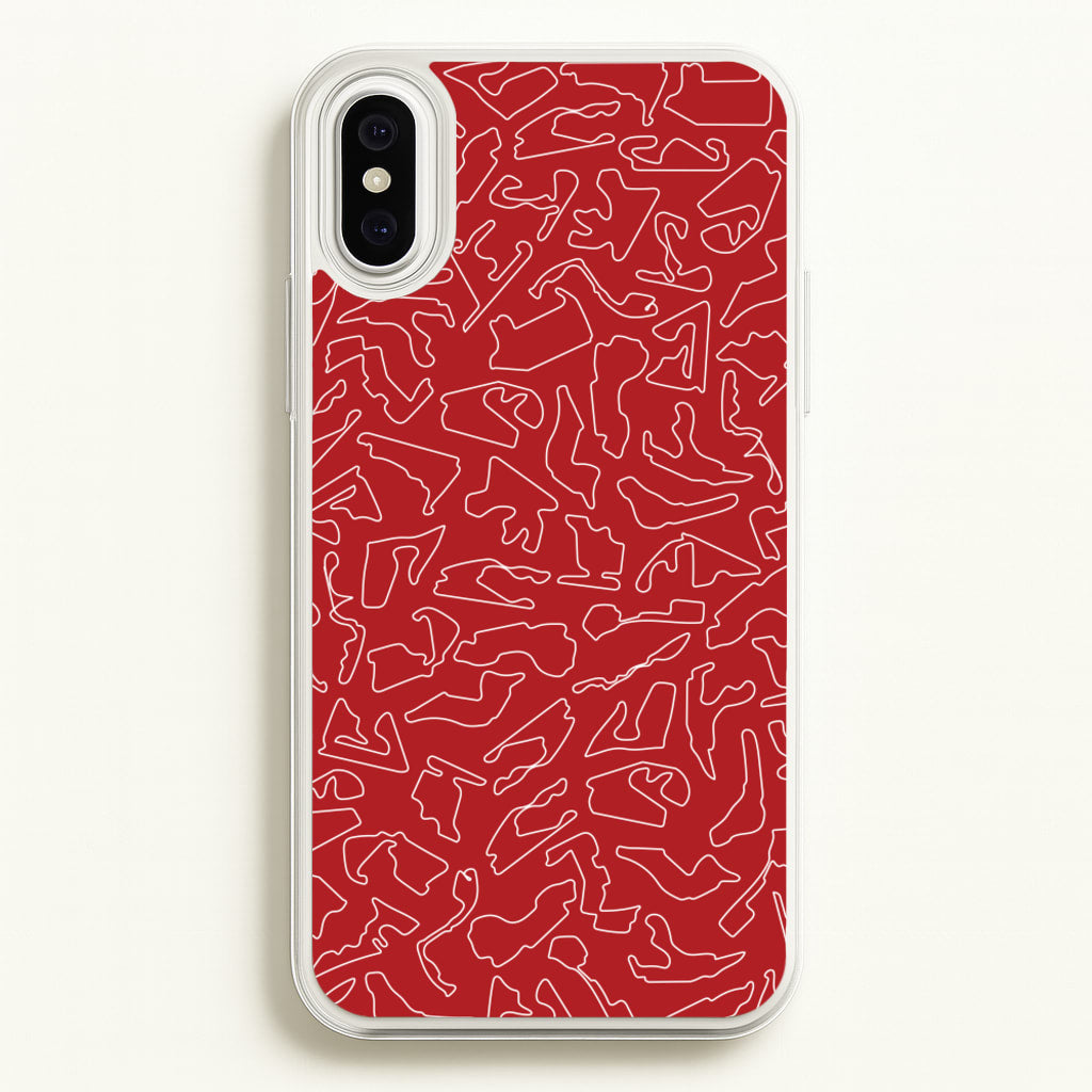 Track Outlines Red - F1 Phone Case for iPhone XS Max