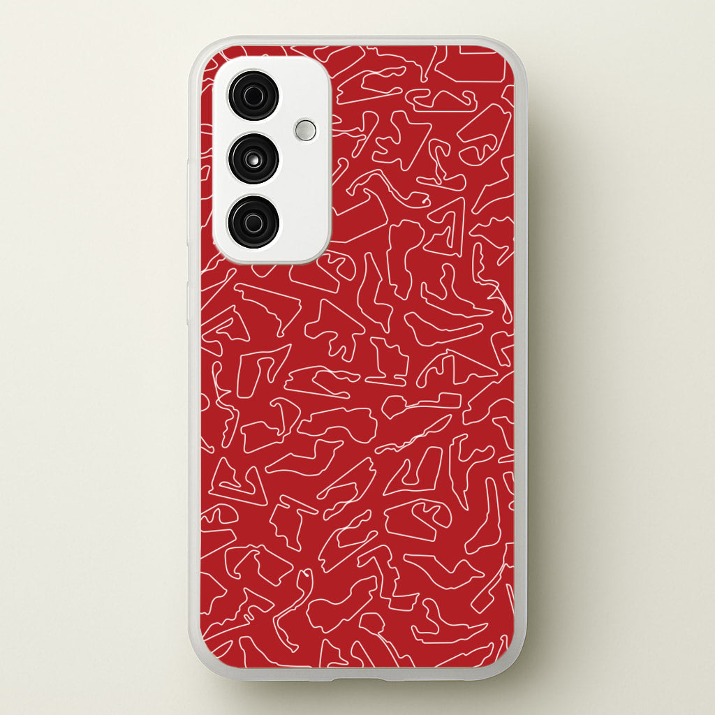 Track Outlines Red - F1 Phone Case for Galaxy A35