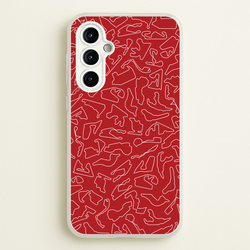 Track Outlines Red - F1 Phone Case for Galaxy A54