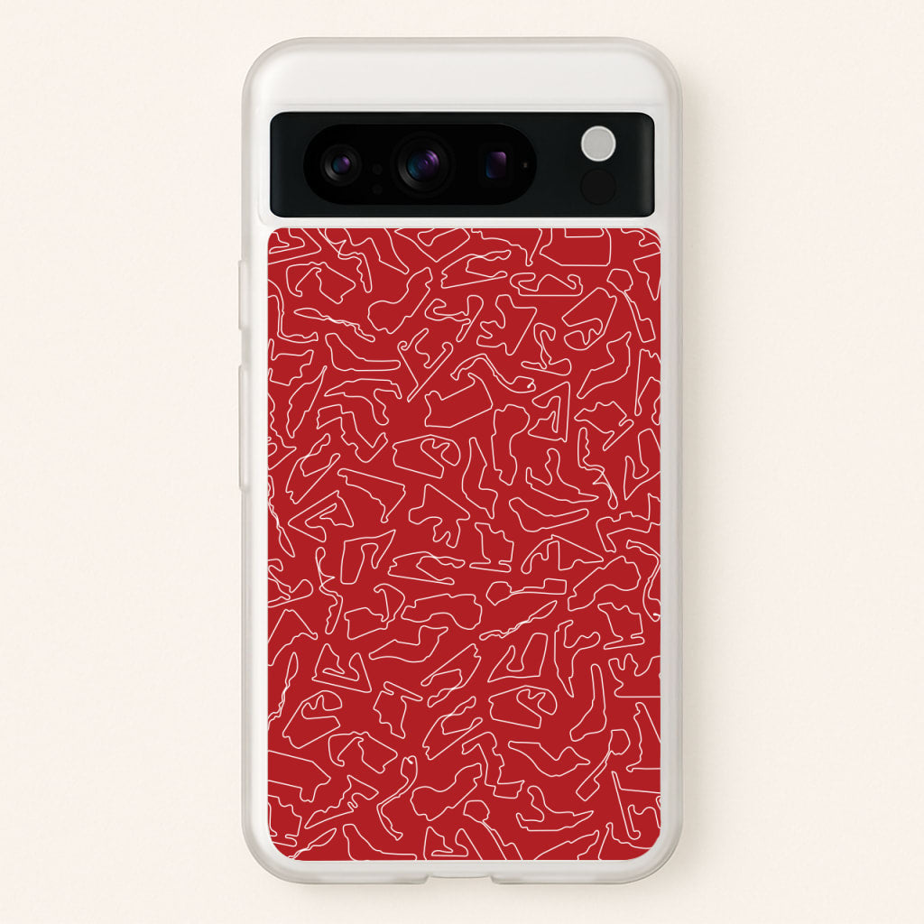 Track Outlines Red - F1 Phone Case for Google Pixel 8 Pro