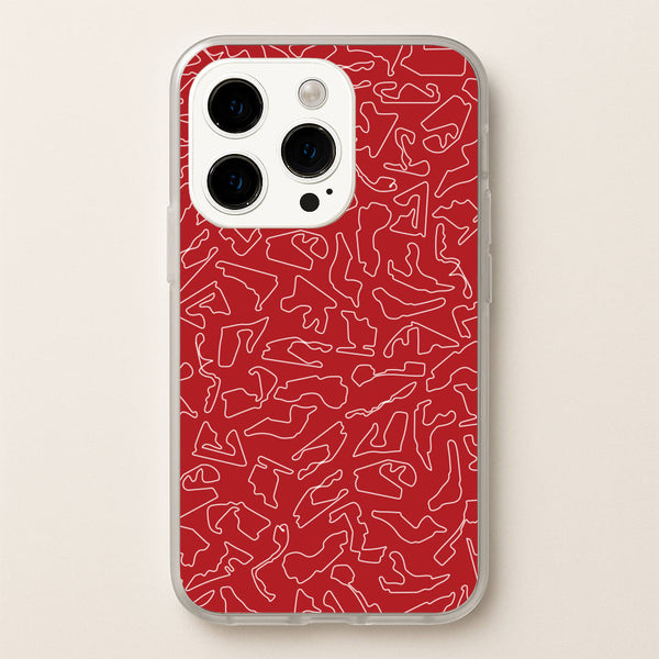 Track Outlines Red - F1 Phone Case for iPhone 15 Pro Max