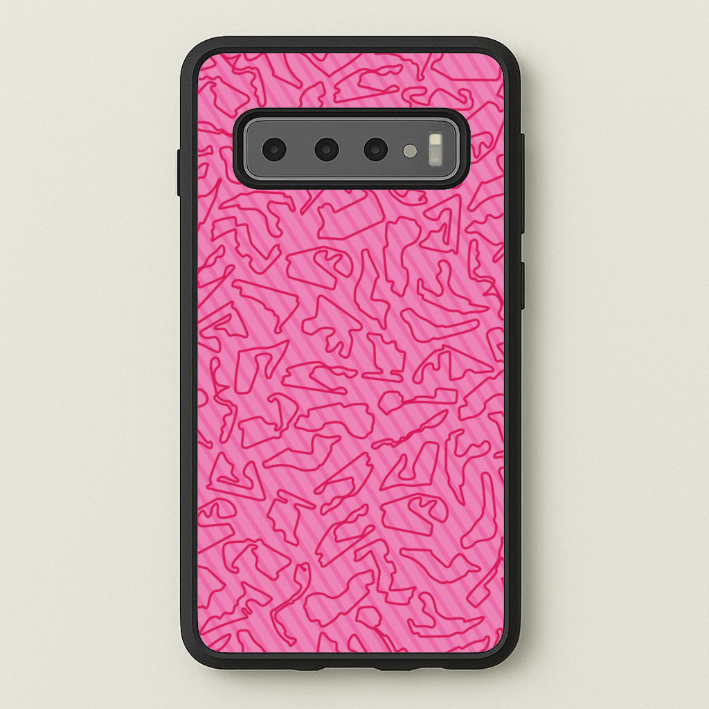 Track Outlines Pink - F1 Phone Case for Galaxy S10 Plus