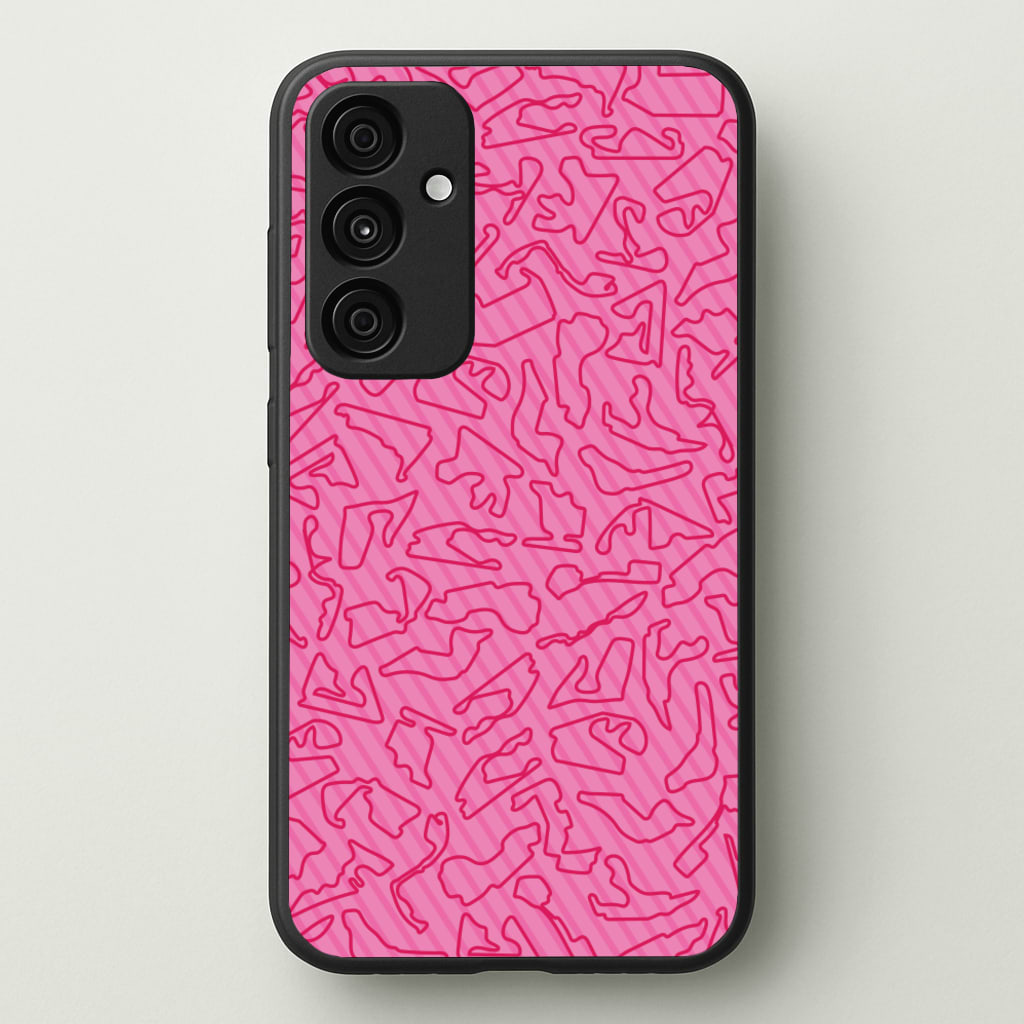 Track Outlines Pink - F1 Phone Case for Galaxy A55