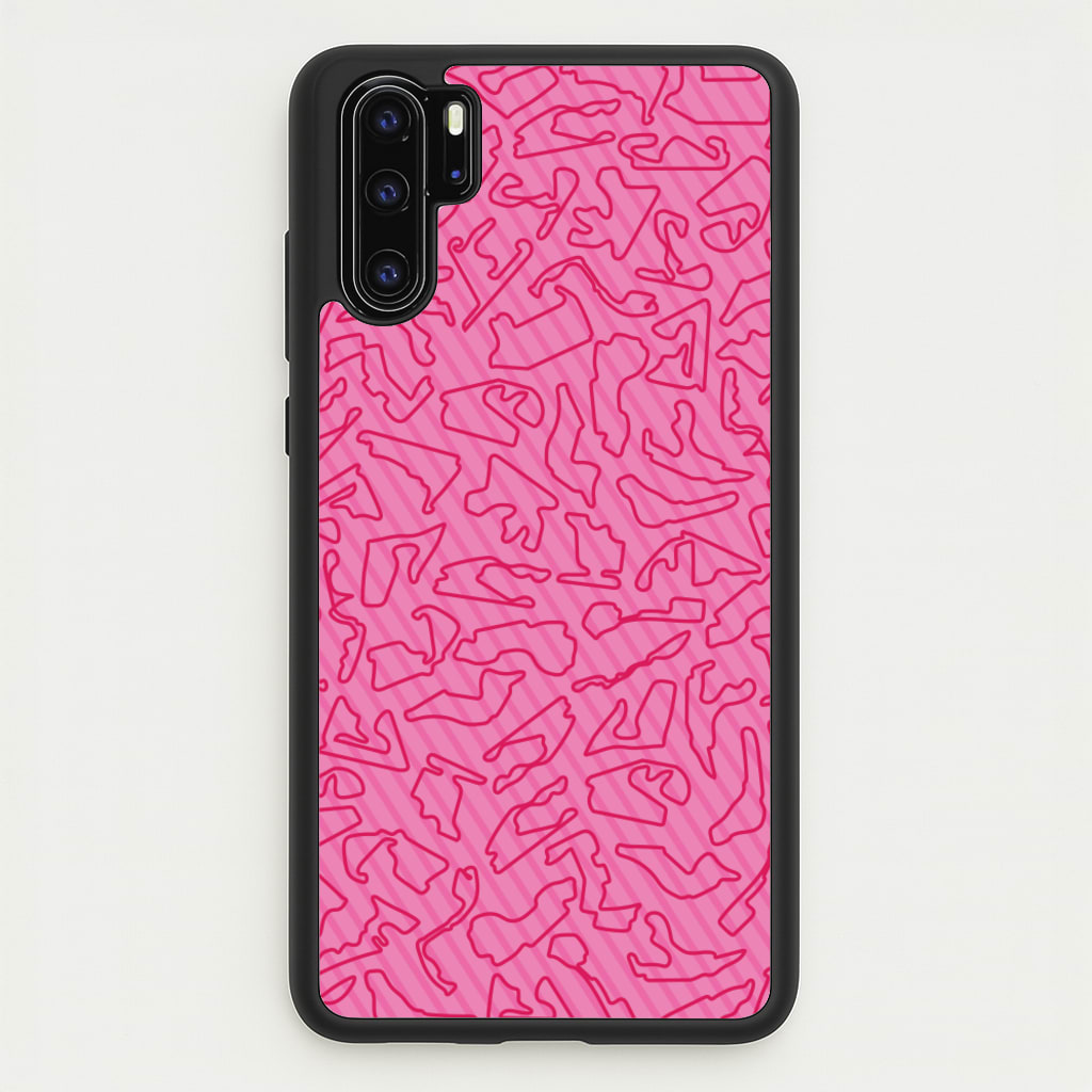 Track Outlines Pink - F1 Phone Case for Huawei P30 Pro