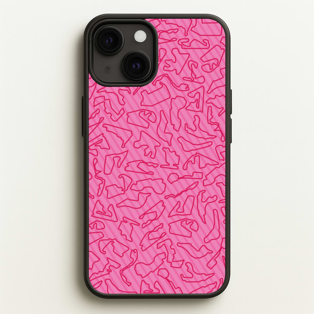Track Outlines Pink - F1 Phone Case for iPhone 13 Mini