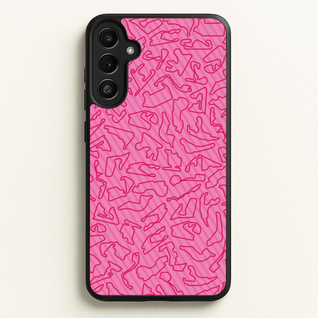 Track Outlines Pink - F1 Phone Case for Galaxy A34